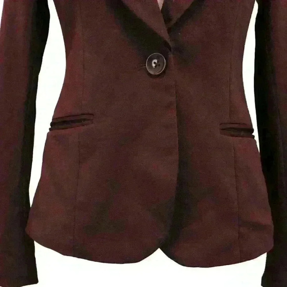 WHBM Burgundy Everyday Knit Blazer Size 00 - Picture 3 of 9